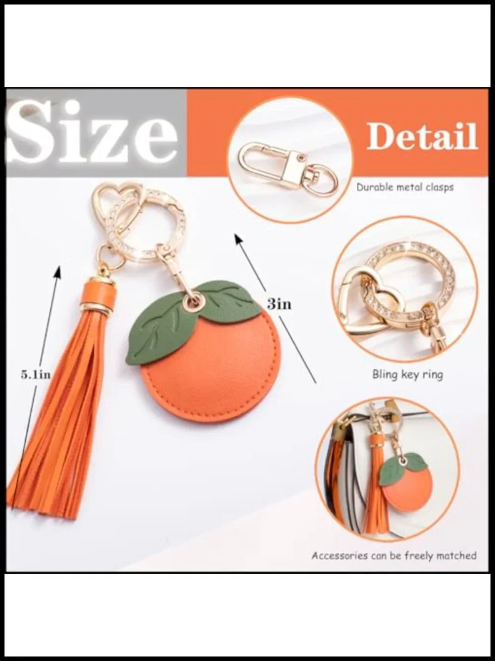 Airtag Keychain Cute Anime Leather Keychain with Bling Keychain Wristlet and
